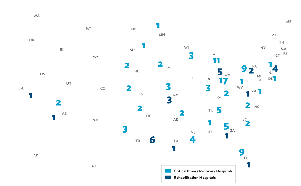 Map of hospitals